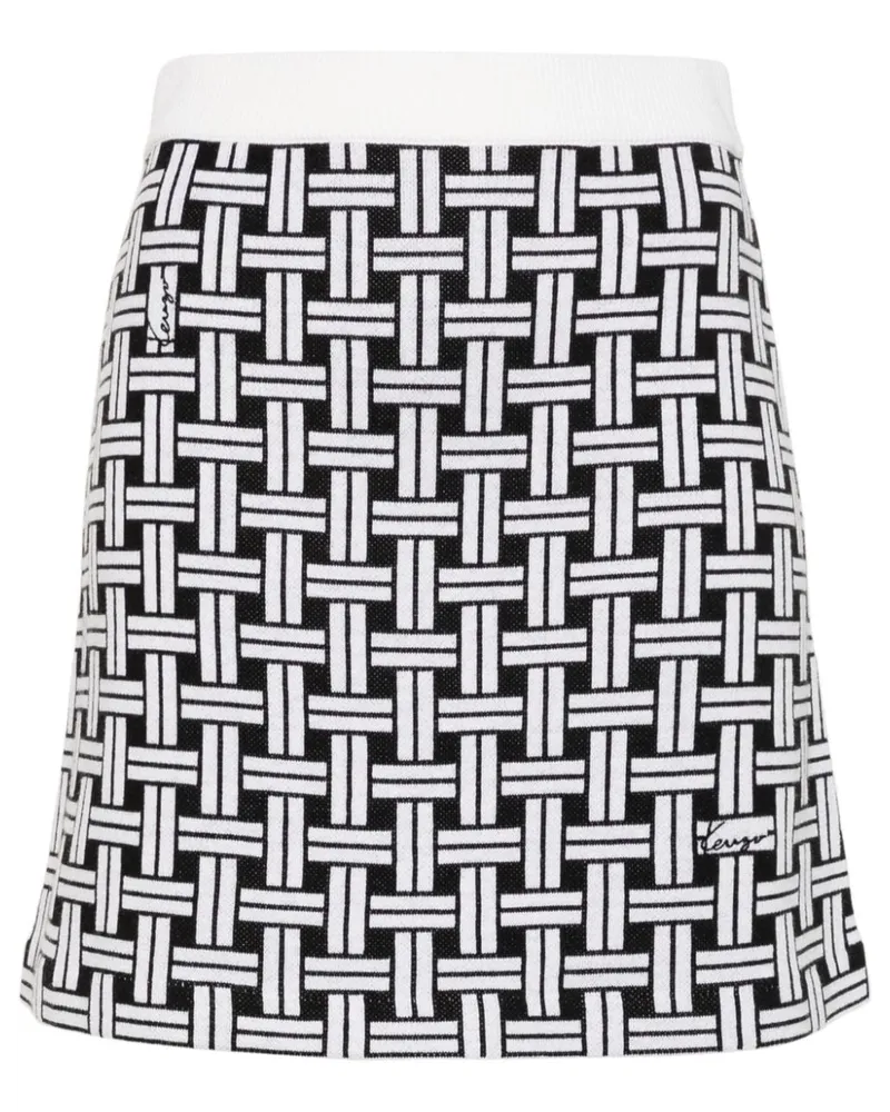 Kenzo Minirock mit Jacquardmuster - Weiß Weiß