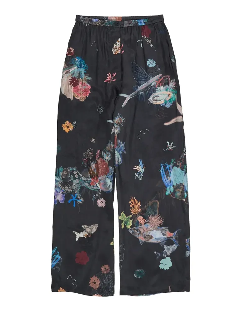 BIMBA Y LOLA floral print trousers - Schwarz Schwarz