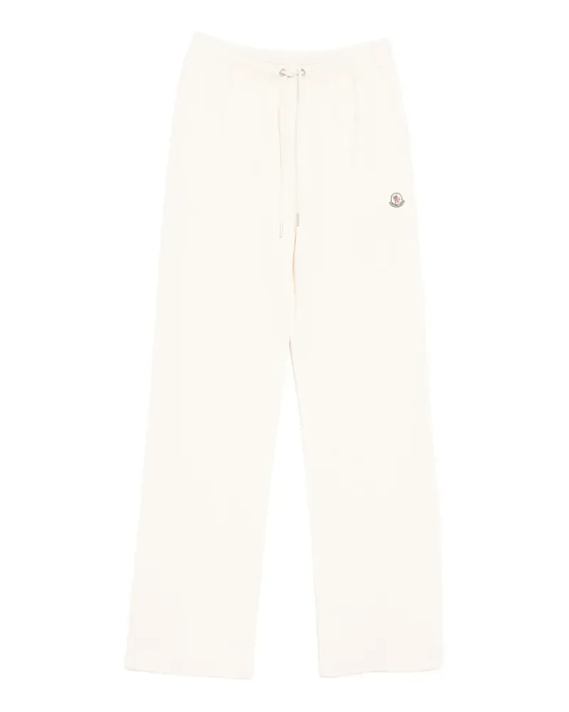 Moncler Straight-Leg-Hose mit Logo-Patch - Nude Nude