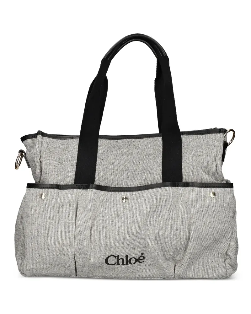 Chloé Schultertasche mit Logo-Print - Grau Grau