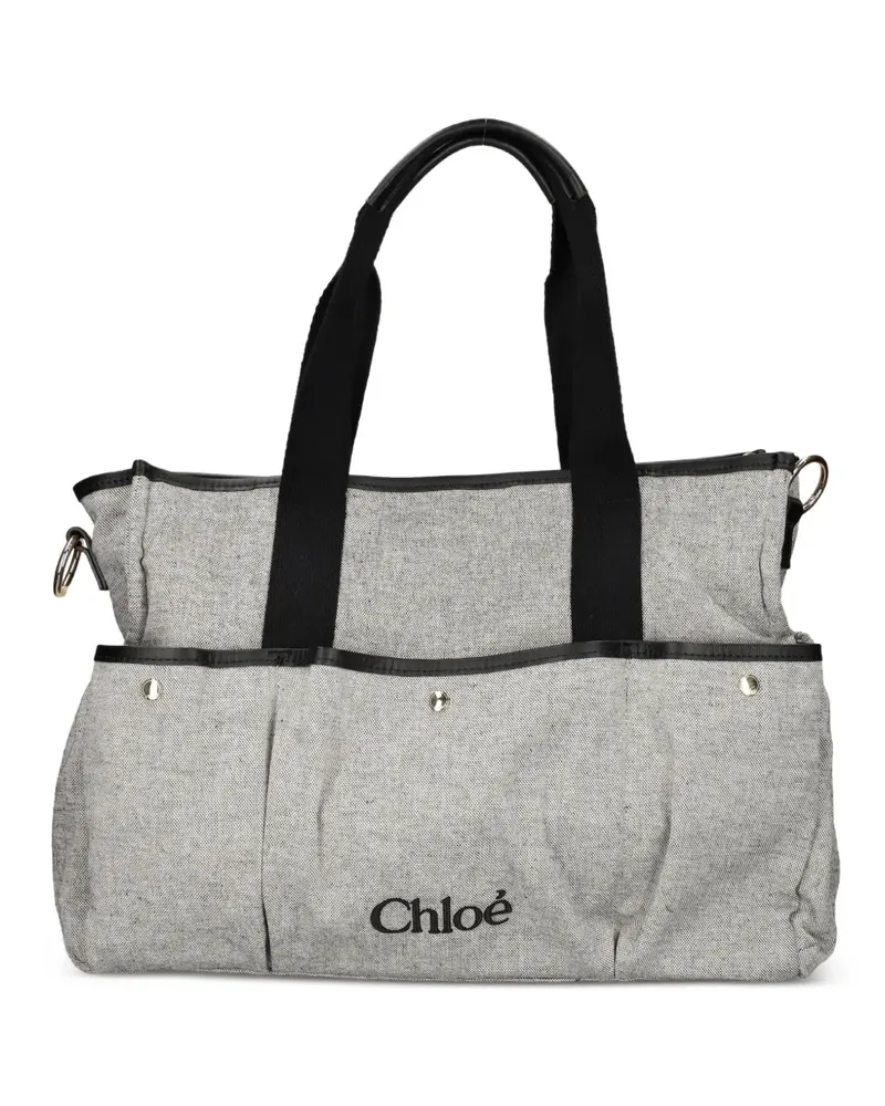 Chloé Schultertasche mit Logo-Print - Grau Grau