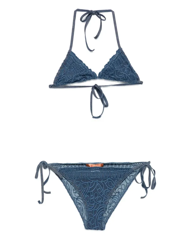 Ermanno Scervino Triangel-Bikinioberteil mit Stickerei - Blau Blau