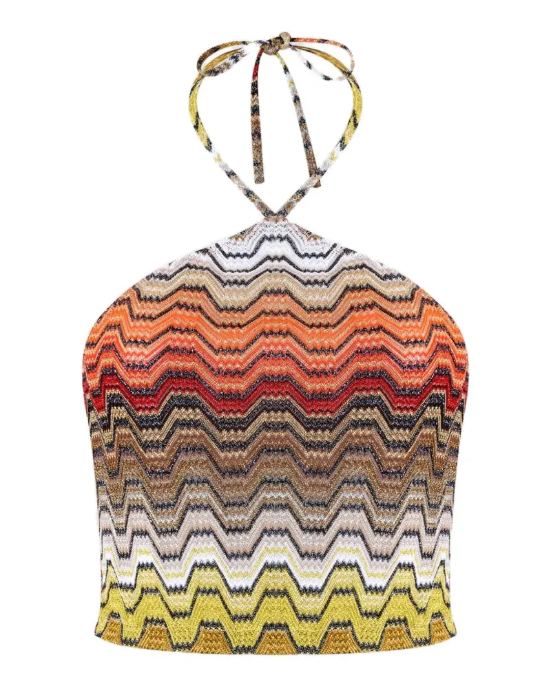 Missoni Neckholder-Top mit Zickzackmuster - Nude Nude