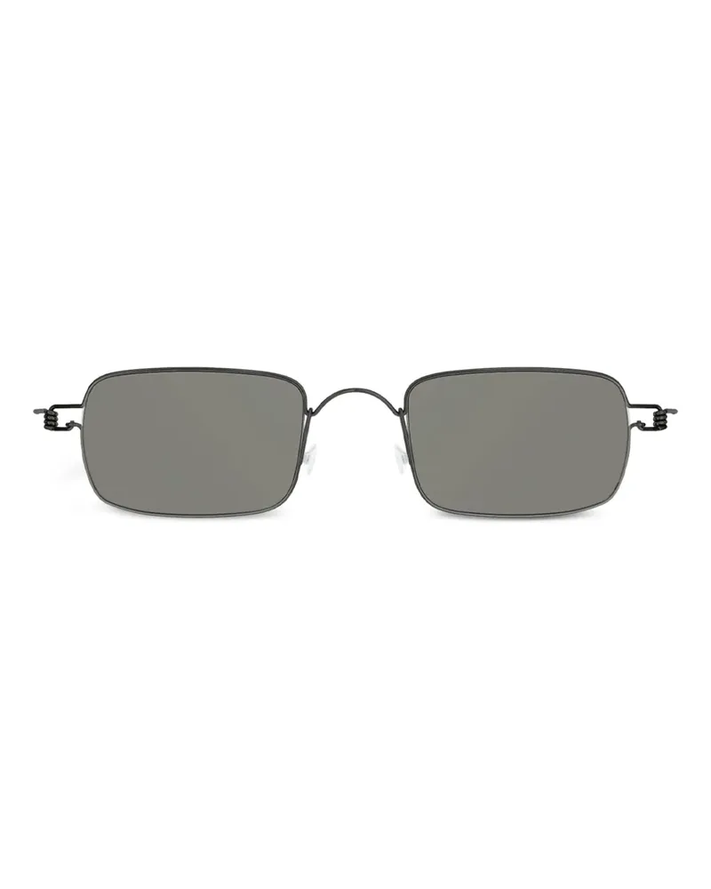 Lindberg Eckige Sonnenbrille - Schwarz Schwarz