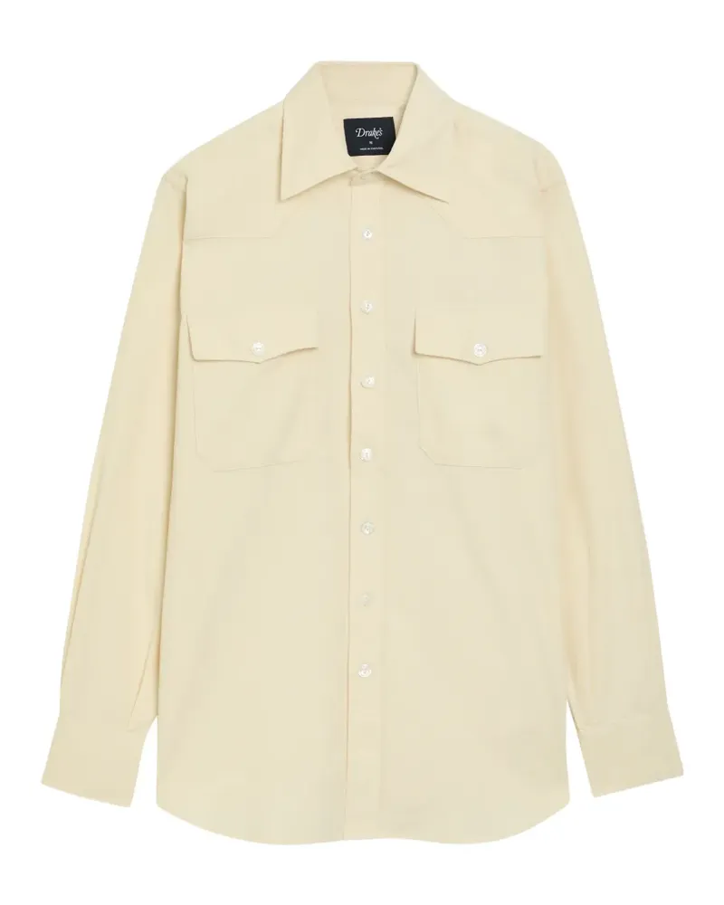 Drake's cotton shirt - Nude Nude