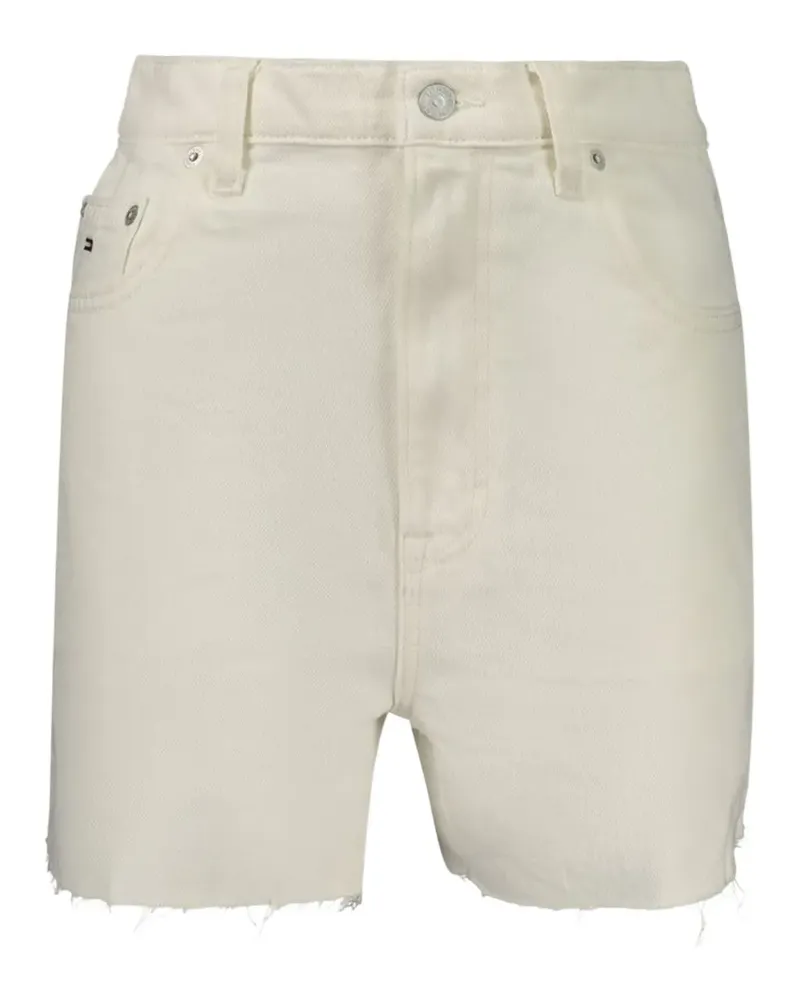 Tommy Hilfiger Ausgefranste Shorts mit Logo-Patch - Weiß Weiß
