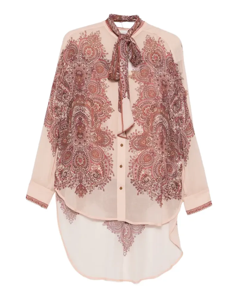 Zimmermann Clash pussy-bow-collar shirt - Rosa Rosa