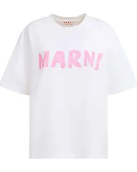 Marni T-Shirt mit Logo-Print Weiß