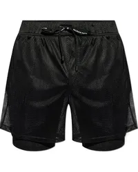 Balmain Mesh-Badeshorts im Layering-Look Schwarz