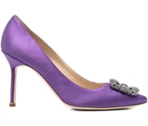 Hangisi Pumps mit Schmucksteinen aus Satin - Violett