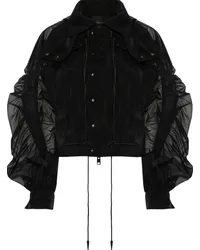 Thierry Mugler Semi-transparente Bomberjacke Schwarz