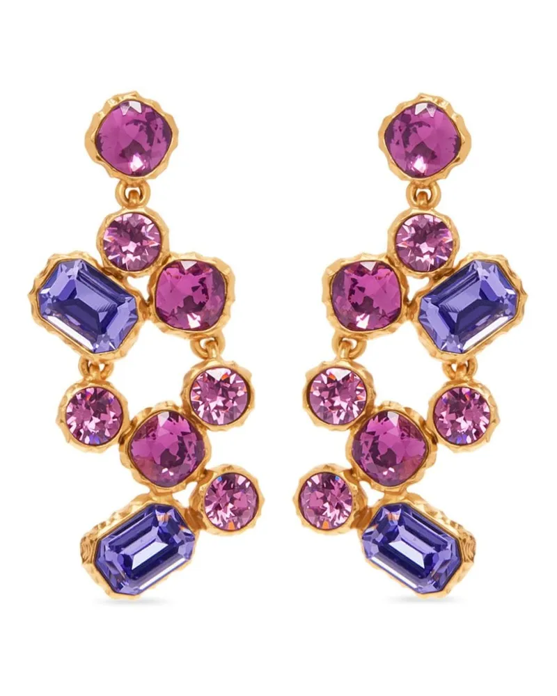 Oscar de la Renta Crystal Scramble Hängeohrringe Violett