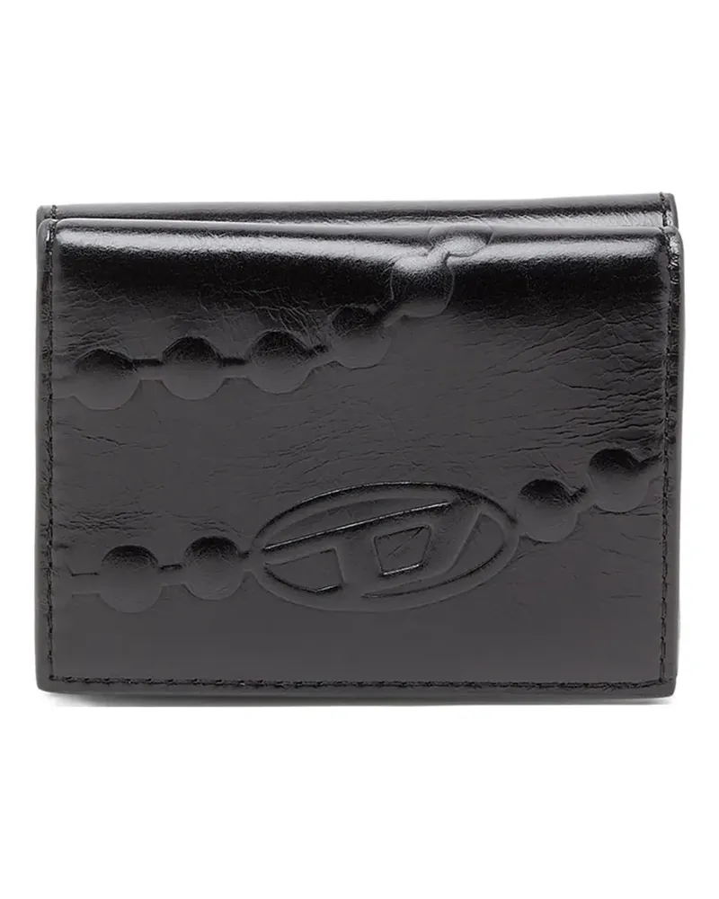 Diesel xs II embossed tri-fold coin purse - Schwarz Schwarz