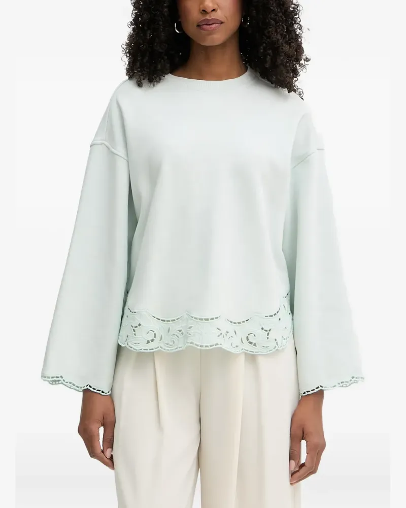 Twin-Set scallop-edge embroidered sweatshirt - Grün Grün