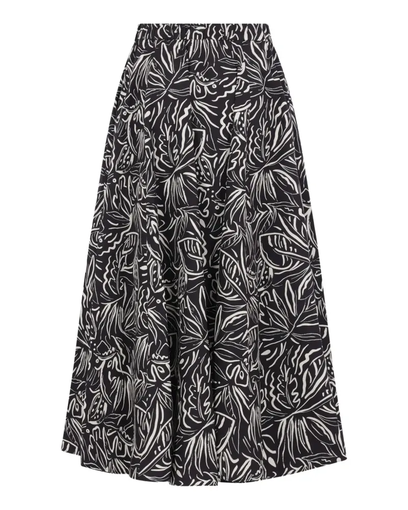 ASPESI floral-print midi skirt - Schwarz Schwarz