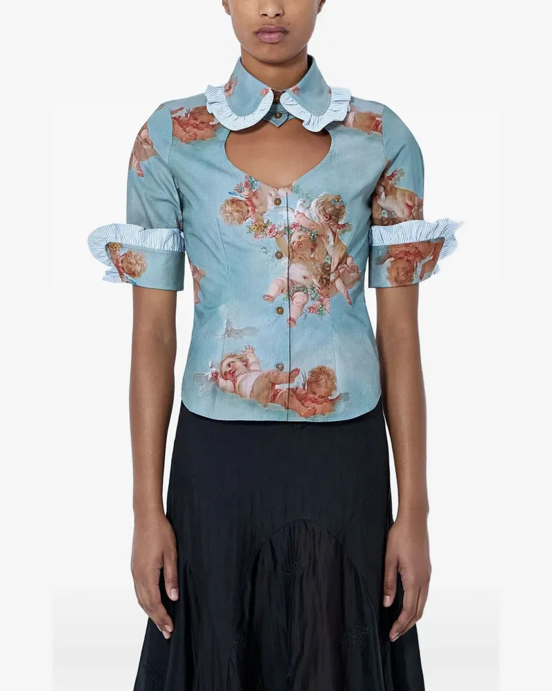 Vivienne Westwood Bluse mit Engel-Print - Blau Blau