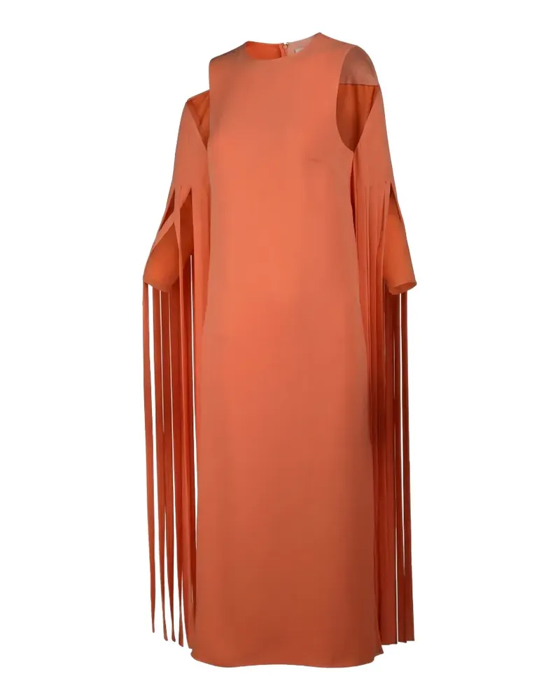 Valentino Garavani fringed cold-shoulder maxi dress - Orange Orange