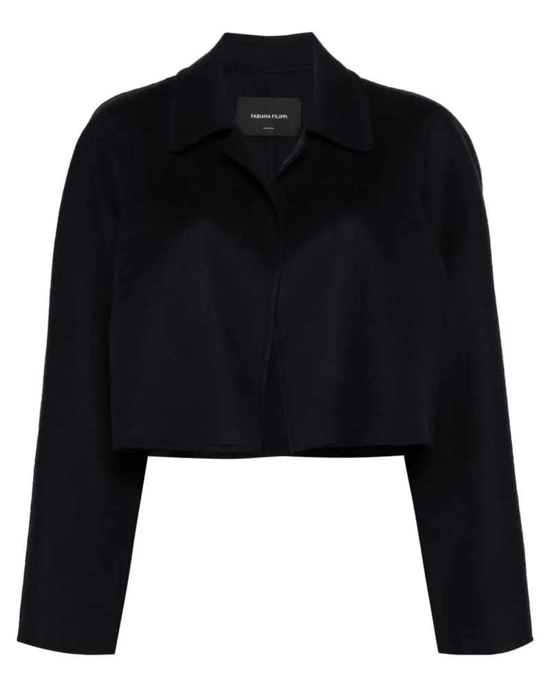 Fabiana Filippi Offene Cropped-Filzjacke - Blau Blau