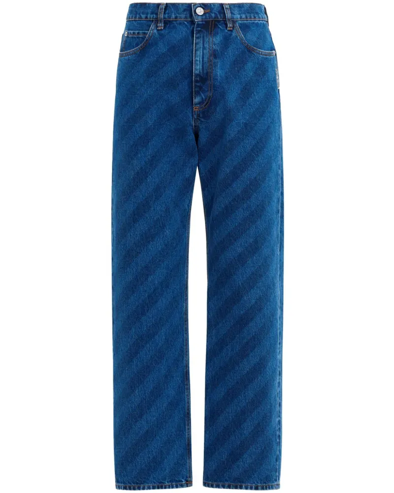 Marni Jeans mit diagonalen Streifen - Blau Blau