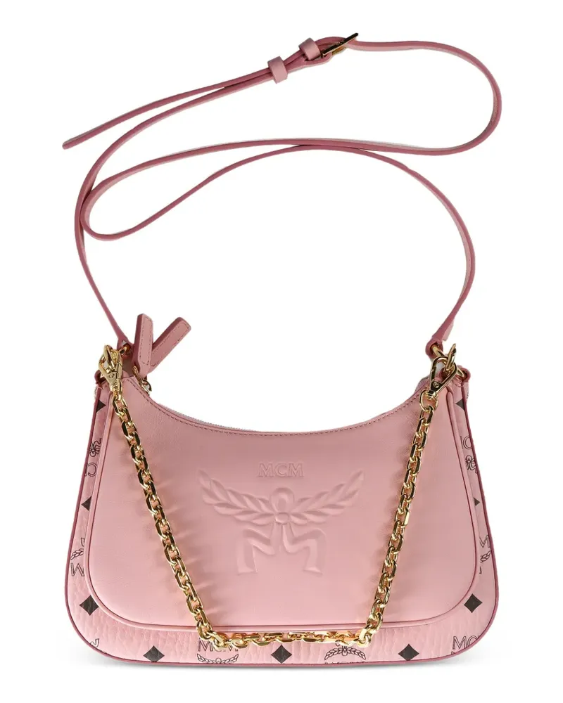 MCM Aren logo-embossed chain clutch bag - Rosa Rosa