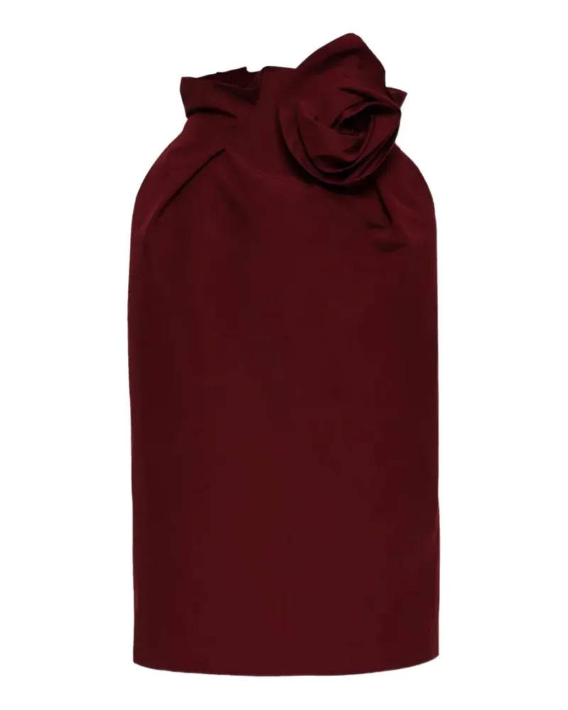 Magda Butrym Midirock mit Blumendetail - Rot Rot