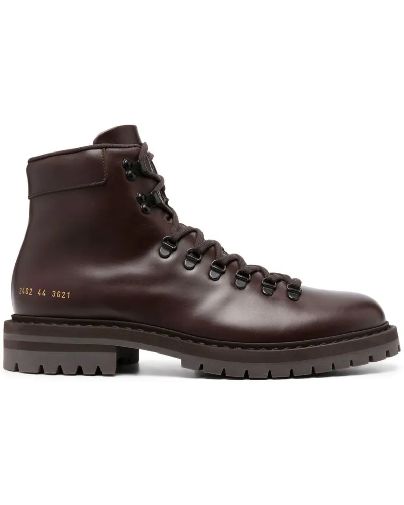 Common Projects Knöchelhohe Schnürstiefel Braun