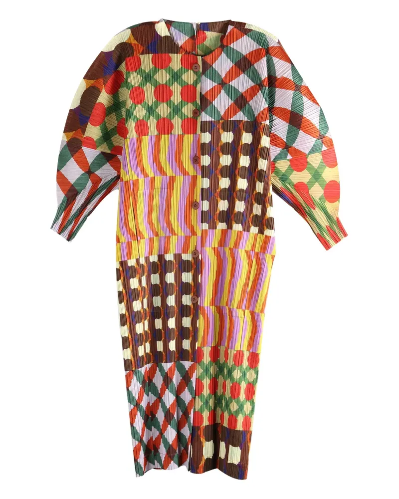 Issey Miyake button-up printed coat - Gelb Gelb