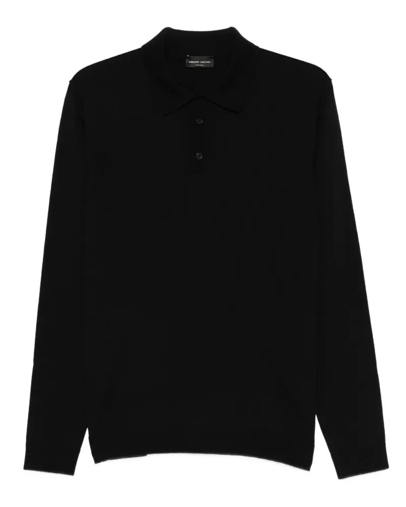 Roberto Collina Strickpullover mit Poloshirtkragen - Schwarz Schwarz