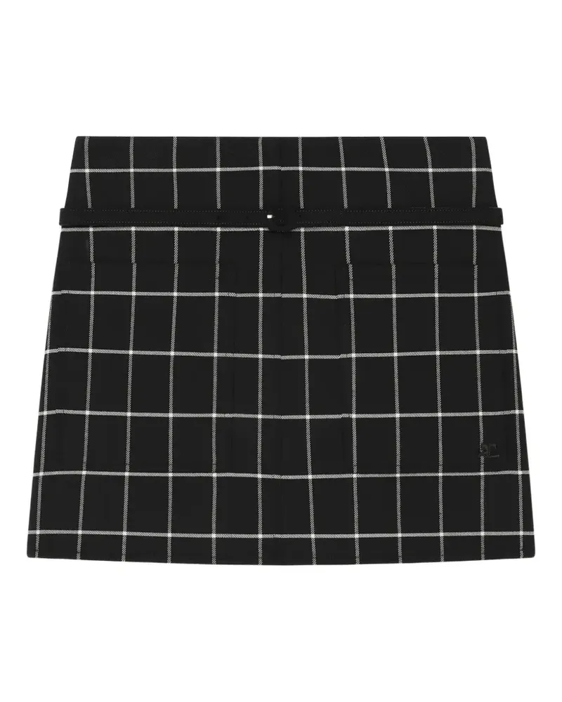 Courrèges Karierter Minirock - Schwarz Schwarz