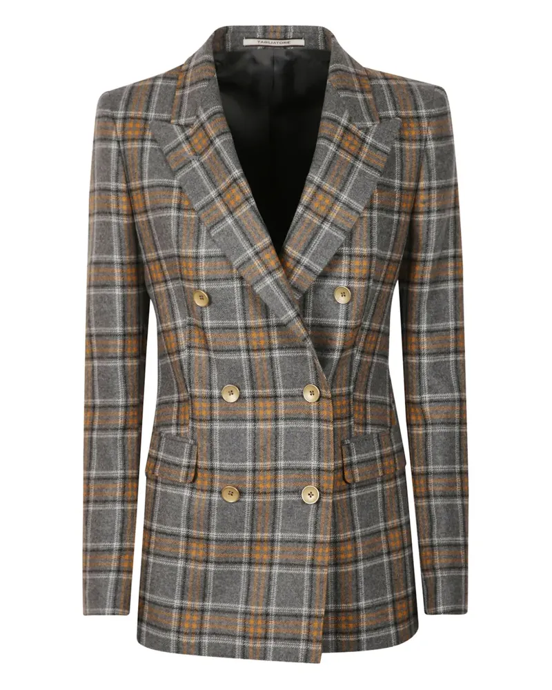 Tagliatore check long-sleeves blazer - Grau Grau