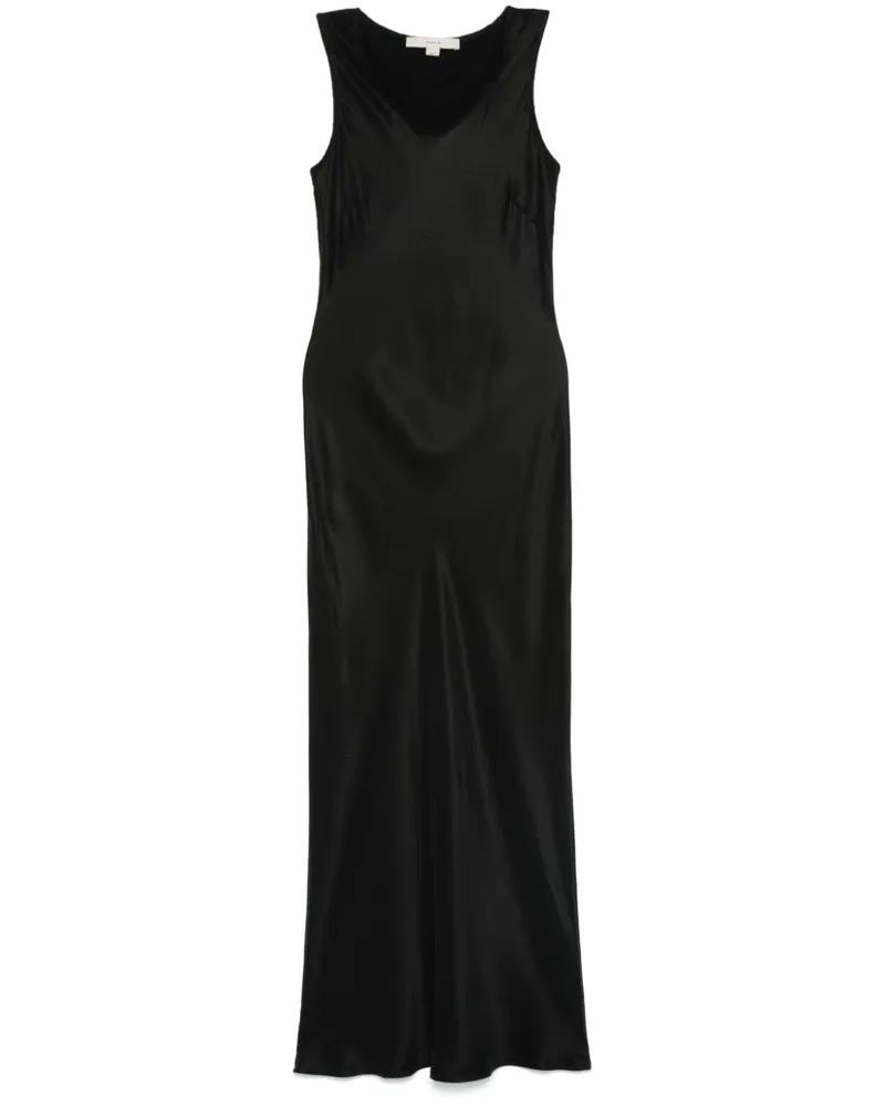 REMAIN Maxikleid mit Diagonalschnitt - Schwarz Schwarz