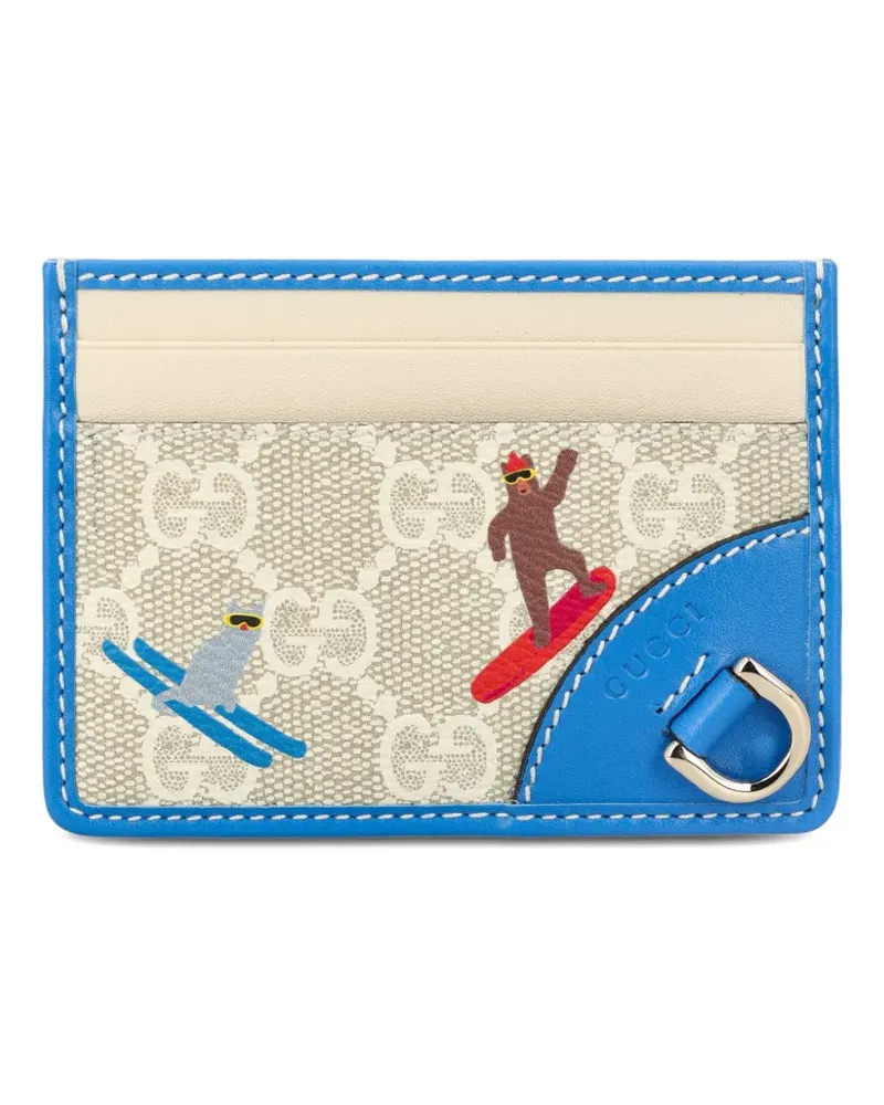 Gucci printed GG card holder - Nude Nude