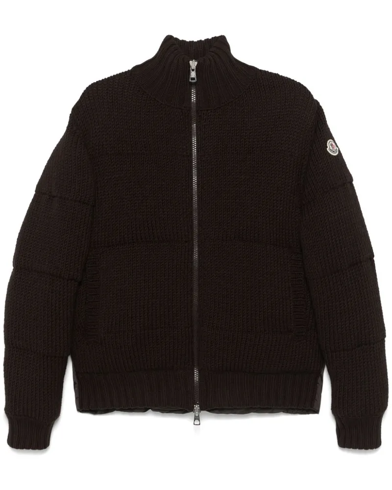 Moncler Jacke mit Logo-Patch - Braun Braun