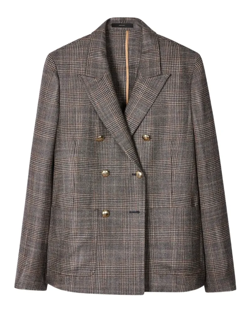 Paul Smith Doppelreihiges Sakko mit Karo - Grau Grau