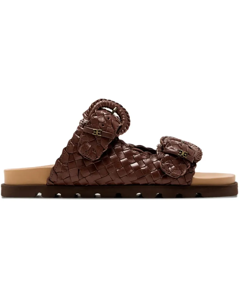 Sam Edelman Gewebte Sandalen mit Schnalle - Braun Braun