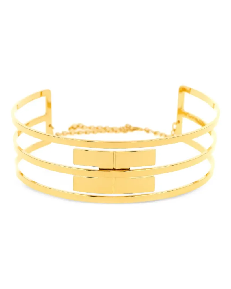 Elisabetta Franchi logo rigid necklace - Gold Gold