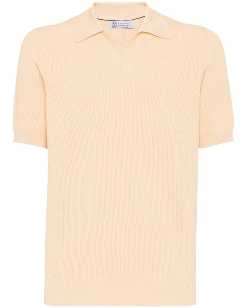 Brunello Cucinelli Gestricktes Poloshirt - Nude Nude