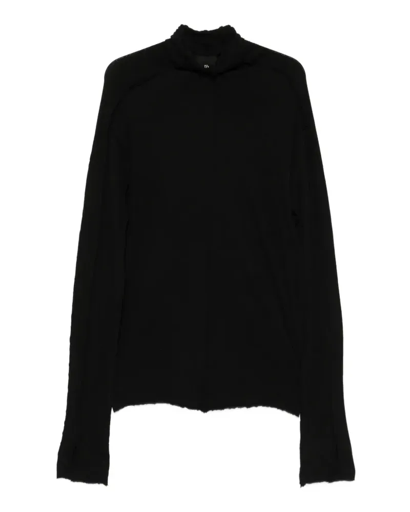 THOM KROM Ungesäumter Pullover mit Stehkragen - Schwarz Schwarz
