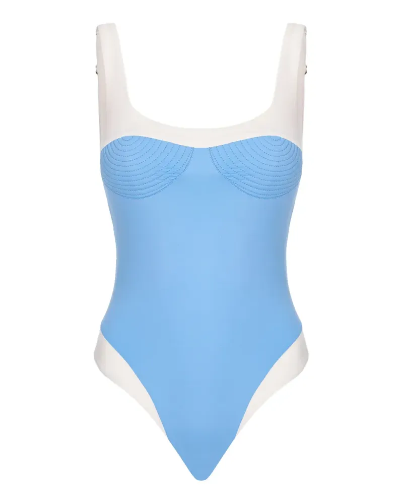 Noire Swimwear Adele square-neck swimsuit - Blau Blau