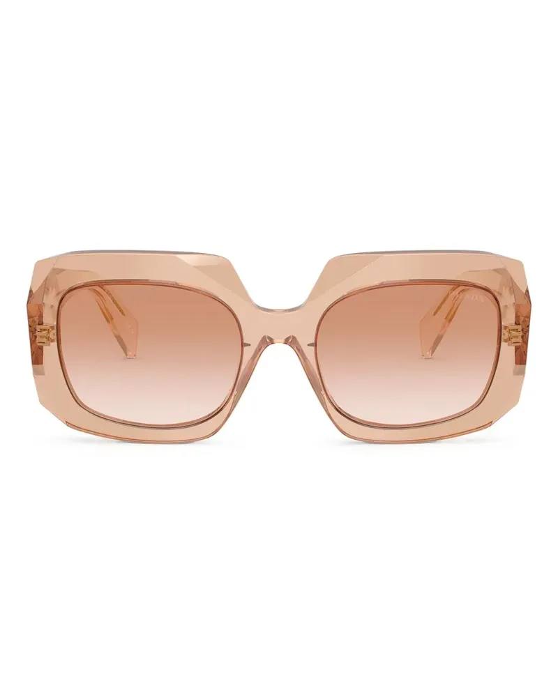 Prada Sonnenbrille mit eckigem Gestell - Nude Nude
