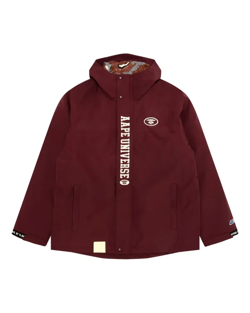 BAPE Wendbare Kapuzenjacke mit Logo - Rot Rot