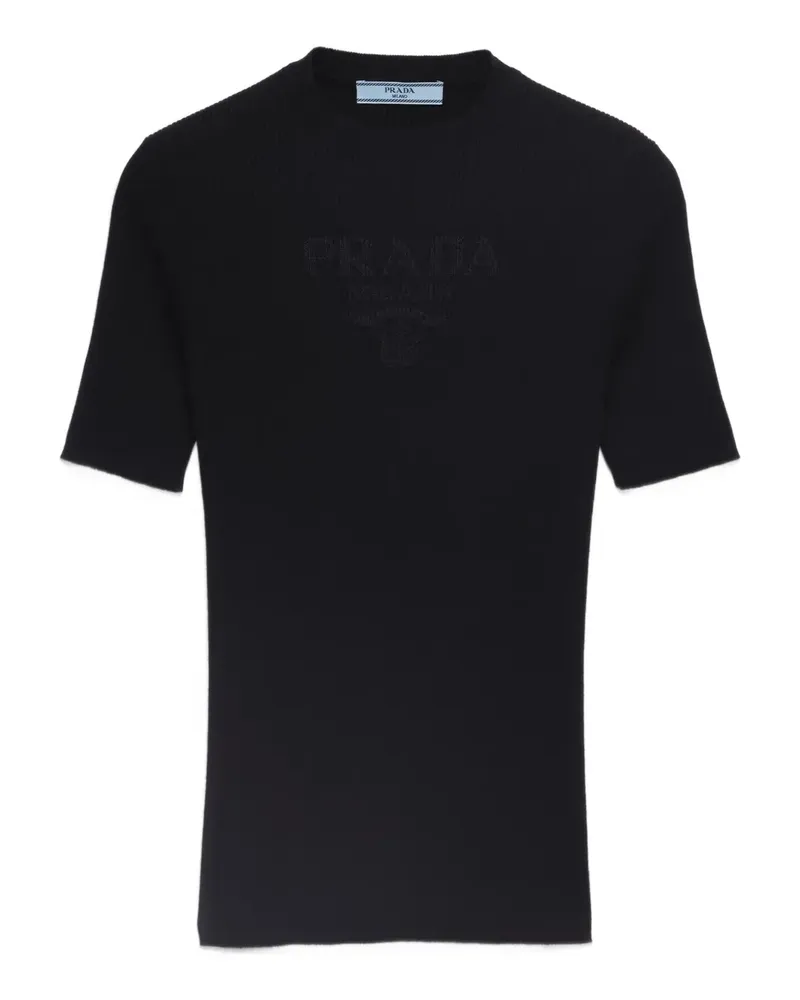 Prada Gerippter Pullover - Schwarz Schwarz