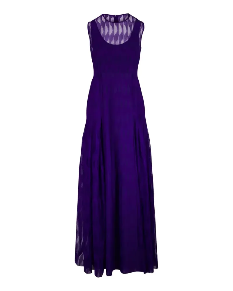 Akris Maxikleid mit Tüll-Overlay - Violett Violett