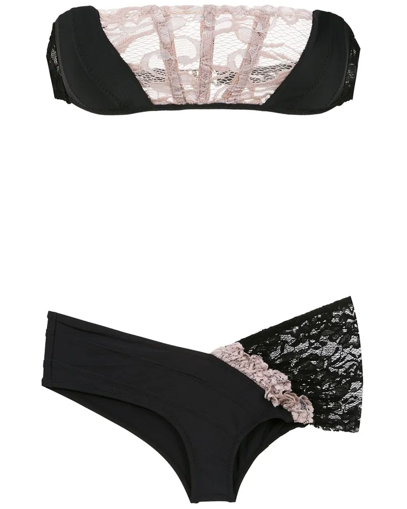 Amir Slama Bikini mit Spitze - Schwarz Schwarz