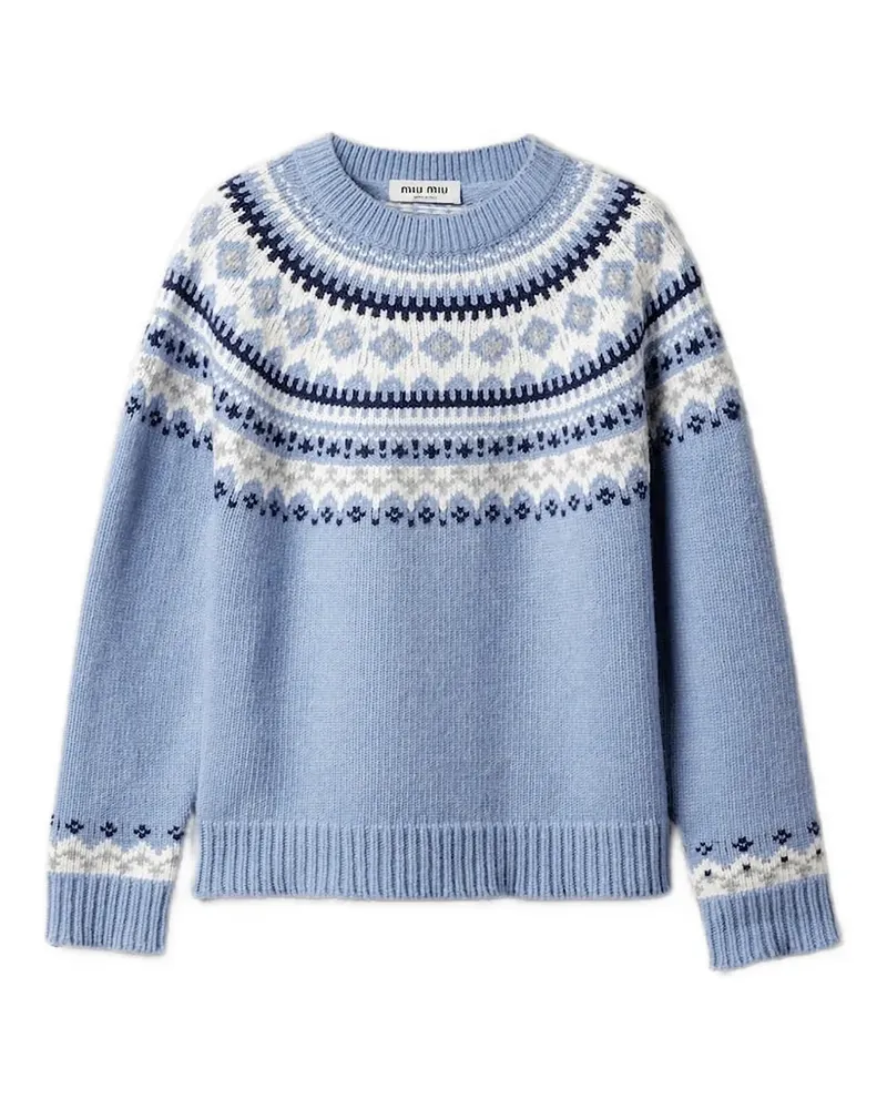 Miu Miu Pullover mit Fair-Isle-Muster - Blau Blau
