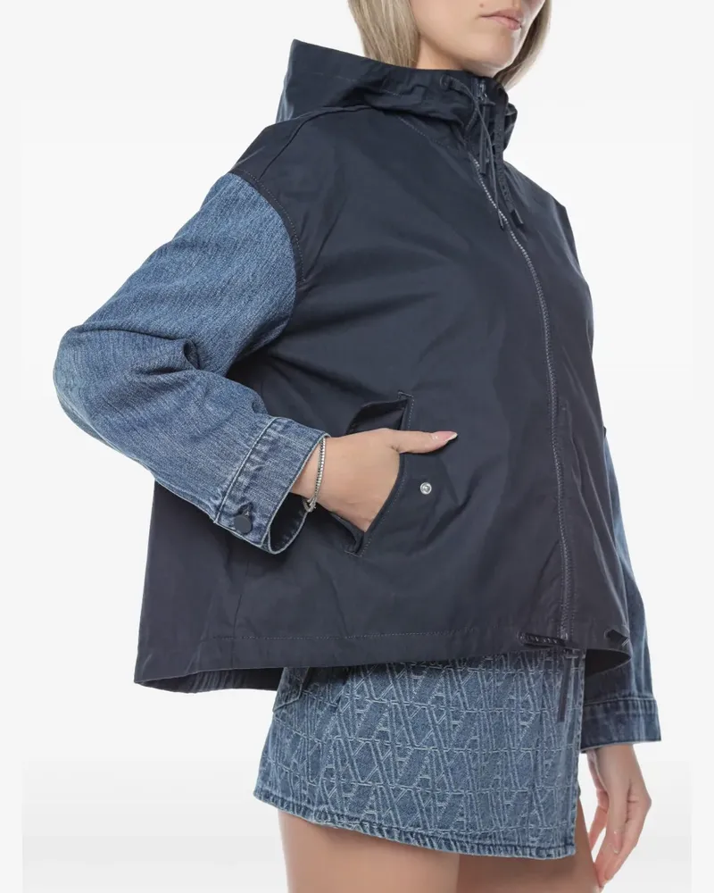 Armani Exchange denim-panelled hooded jacket - Blau Blau