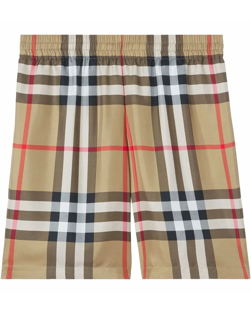 Burberry Karierte Shorts aus Seide - Braun Braun