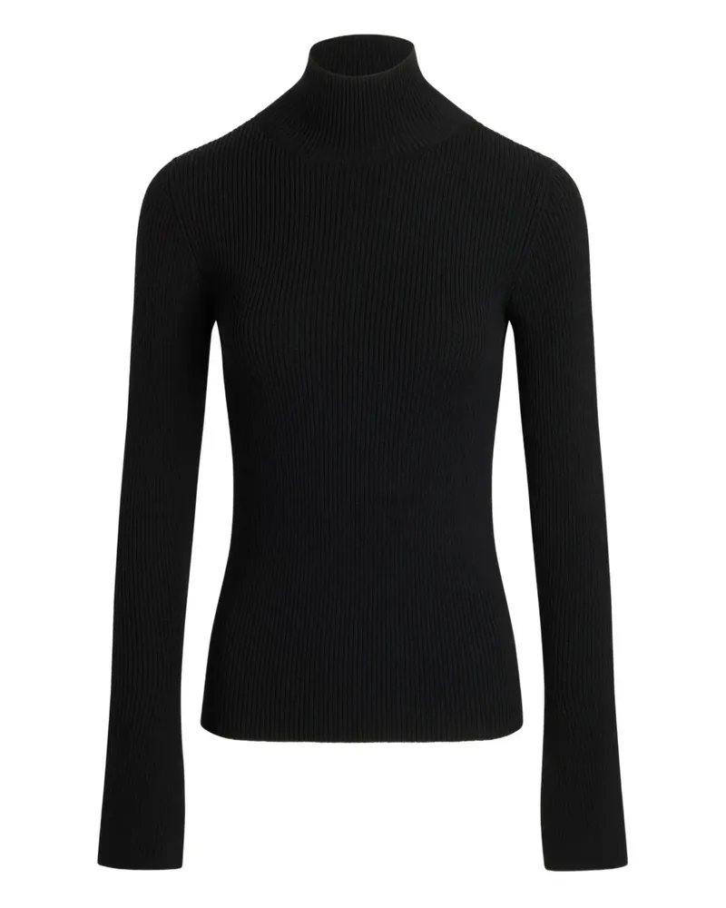 Patou Gerippter Pullover mit Stehkragen - Schwarz Schwarz