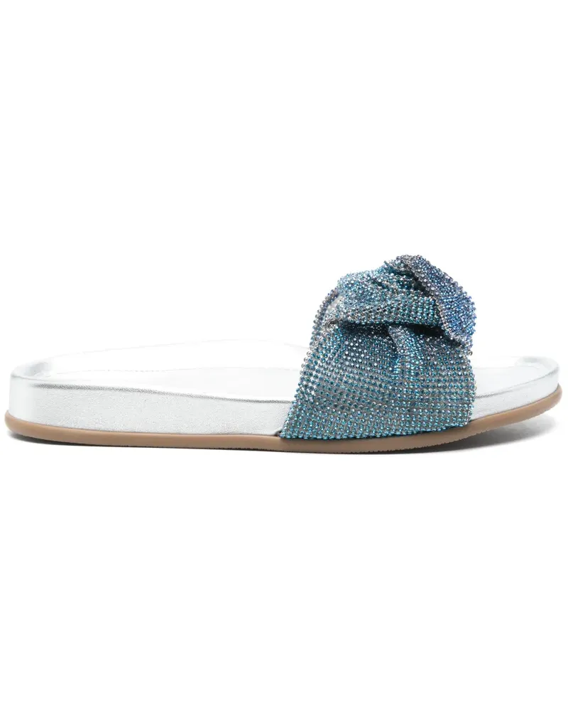 Rodo Pantoletten mit Strass - Blau Blau