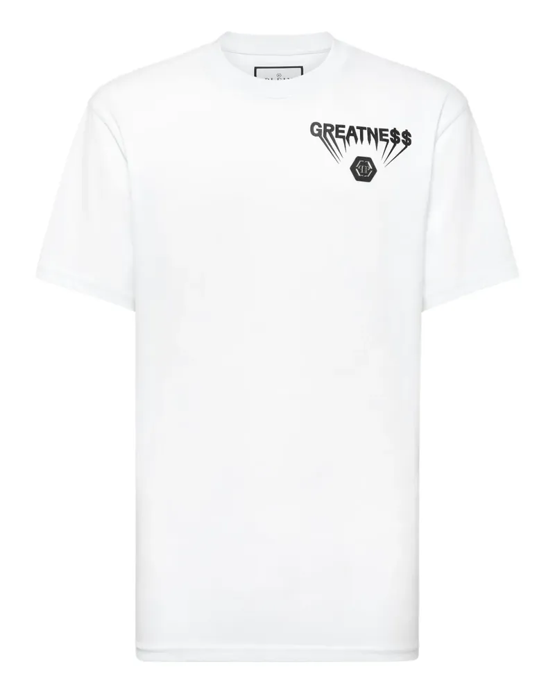 Philipp Plein T-Shirt mit Logo-Schild - Weiß Weiß